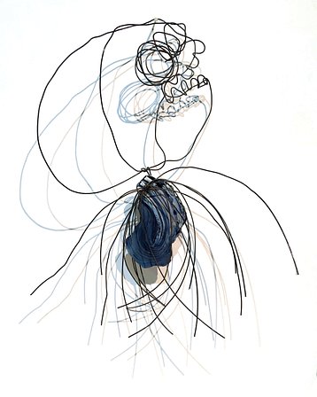 Lex Shute_Hunky Punk, 2020. Burnt wire, glass, oil, 32x25x10cm_web