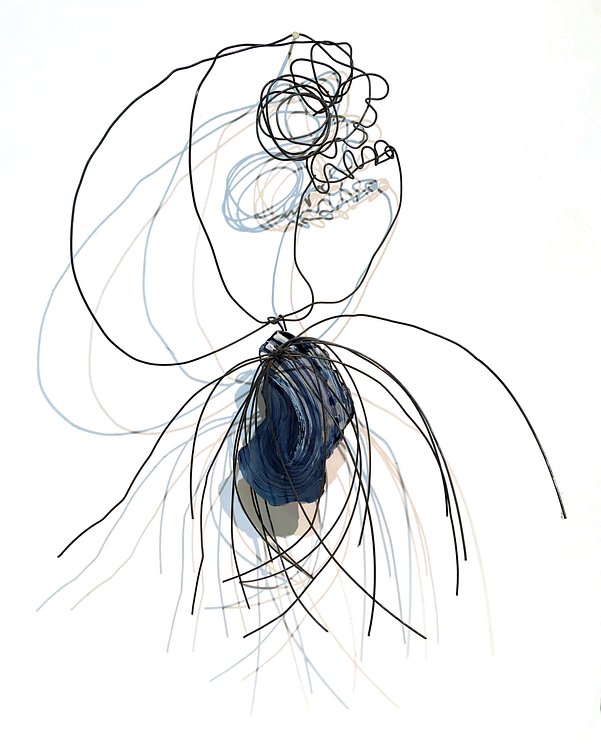 Lex Shute_Hunky Punk, 2020. Burnt wire, glass, oil, 32x25x10cm_web